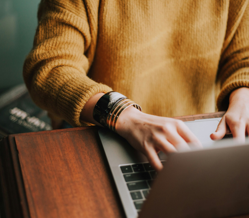 A person using a laptop